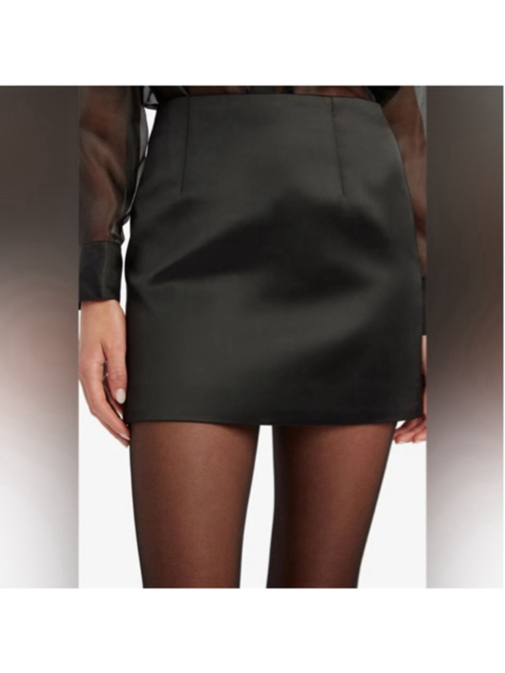 NWT Bardot Black Mya Satin Mini Skirt Size 4